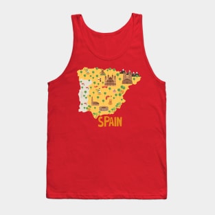 Spain Illustrated Map Tank Top